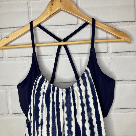 Athleta Wave Break Blousy Tankini Bathing Suit Top Size 34D/DD - Picture 6 of 14